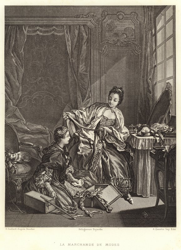 La marchande de modes (gravure) - Francois (after) Boucher