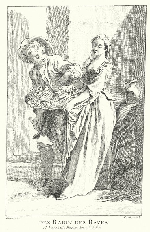 Vendeur de radis et de navets (gravure) - Francois (after) Boucher