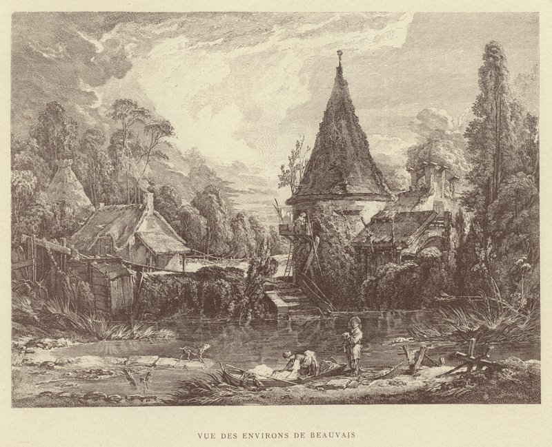 Vue des environs de Beauvais (gravure) - Francois (after) Boucher