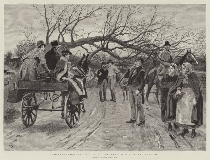 Obstruction, scène dans un district troublé en Irlande - Frank Dadd