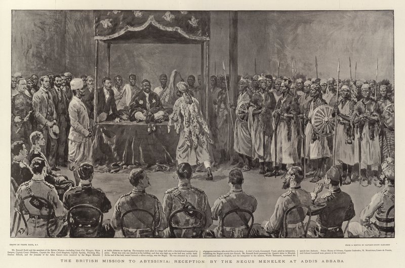 La mission britannique en Abyssinie, Réception par le Négus Ménélik à Addis-Abeba - Frank Dadd