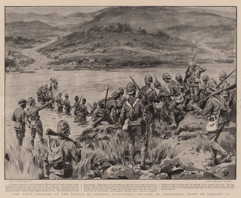 La première traversée du Tugela par la brigade du général Lyttelton à Potgieter