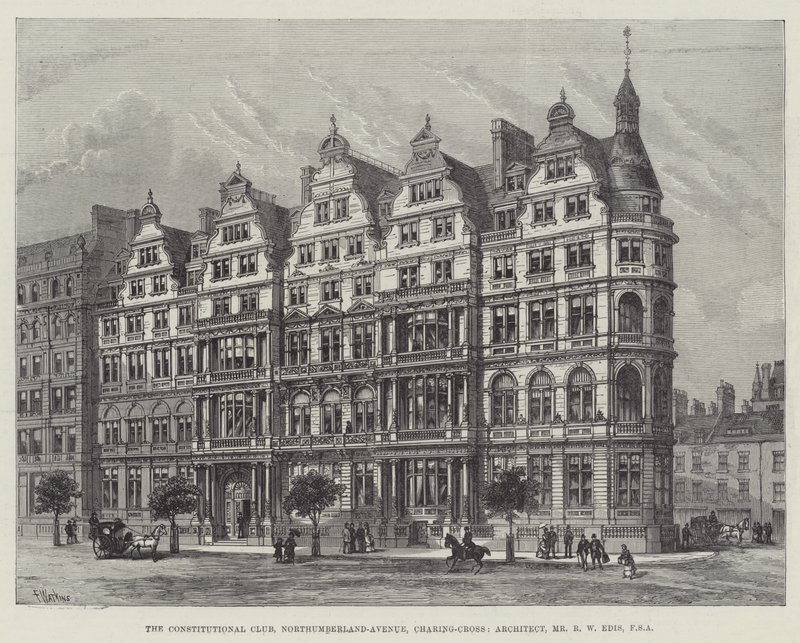 Le Constitutional Club, Northumberland-Avenue, Charing-Cross, architecte, M. R W Edis, FSA - Frank Watkins