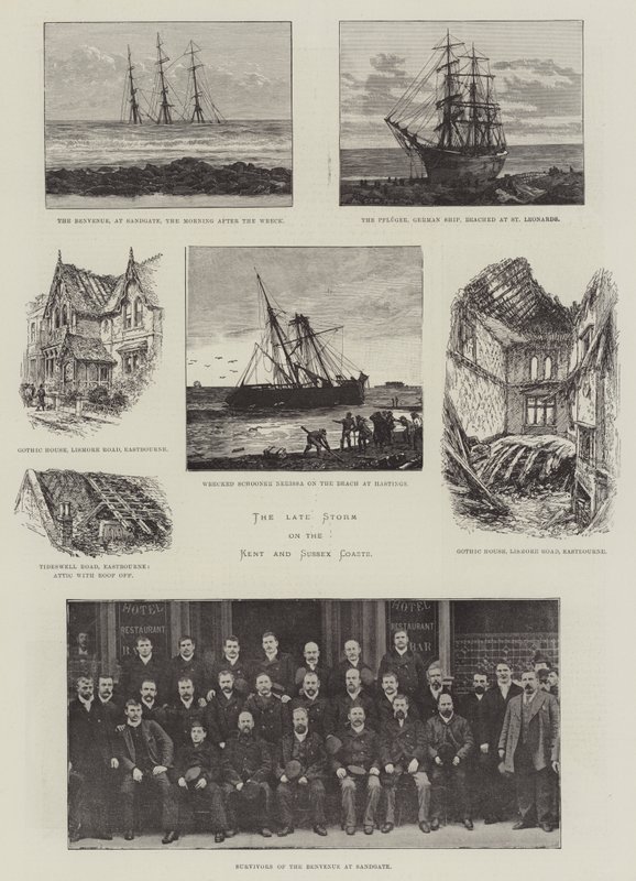 La récente tempête sur les côtes du Kent et du Sussex - Frank Watkins