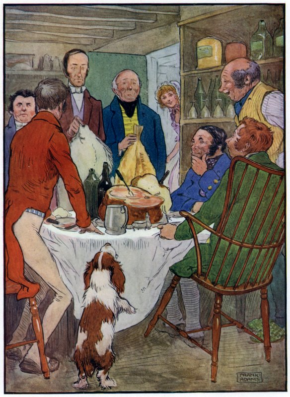 Trois joyeux pêcheurs (lithographie en couleur) - Frank Adams