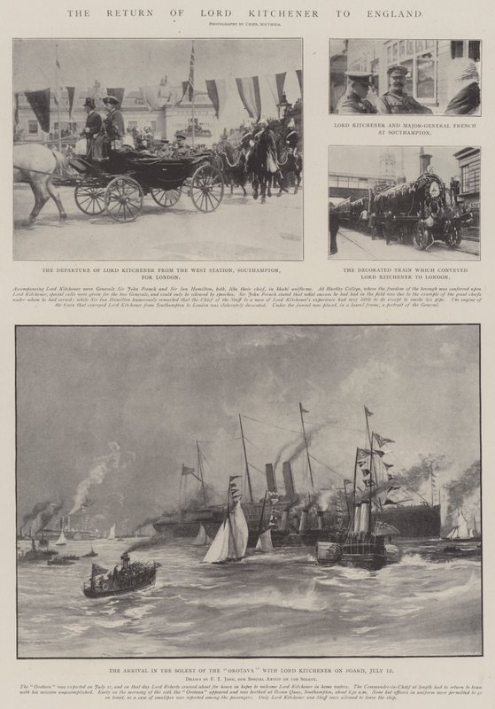 Le retour de Lord Kitchener en Angleterre - Fred T. Jane