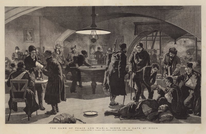 Le Jeu de la paix et de la guerre, une scène dans un café à Nisch - Frederic Villiers