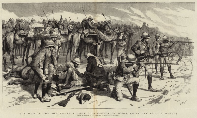 La guerre au Soudan, une attaque sur un convoi de blessés dans le désert de Bayuda - Frederic Villiers