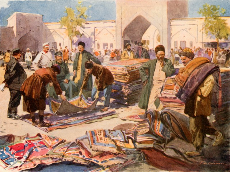 Une foire aux tapis à Astrakhan - Frederic de Haenen