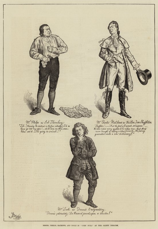 Messieurs Phelps, Mathews et Toole dans John Bull, au Gaiety Theatre - Frederick Barnard