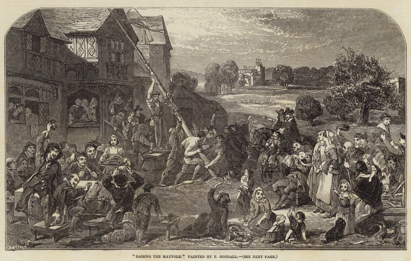 Érection du mât de mai - Frederick Goodall