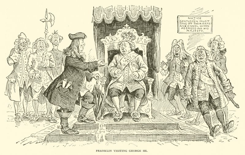 Franklin visitant George III - Frederick Burr Opper
