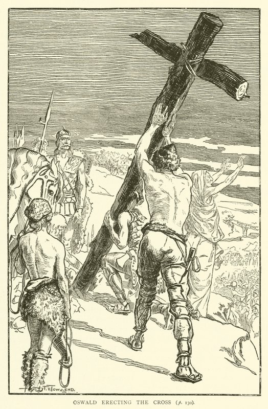 Oswald érigeant la Croix - Frederick Henry Townsend