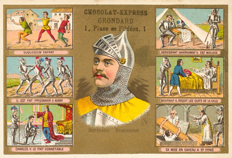 Bertrand du Guesclin, commandant militaire français, et scènes de sa vie - French School