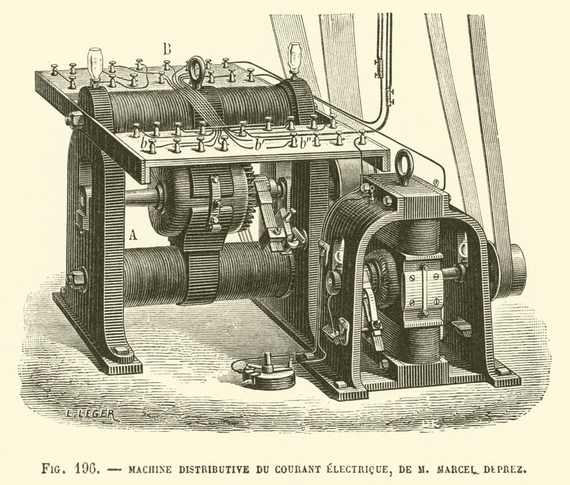 Machine distributive du courant électrique, de M Marcel Deprez - French School