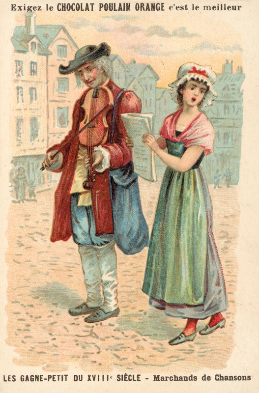 Vendeurs de chansons, XVIIIe siècle - French School