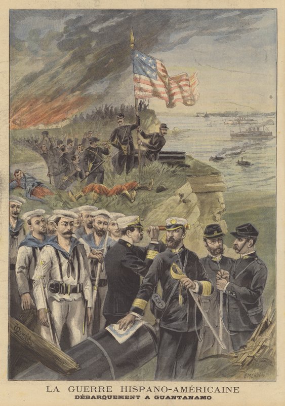 La guerre hispano-américaine : débarquement des Américains à la baie de Guantánamo - French School