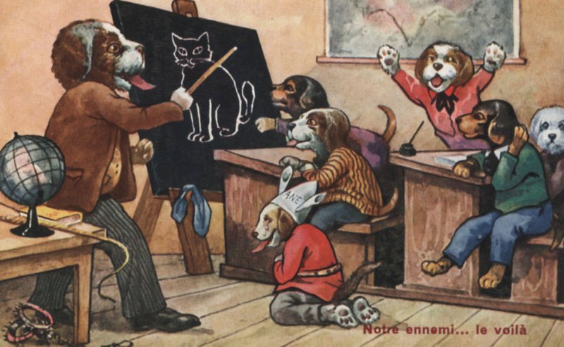 Une classe de chiens - French School