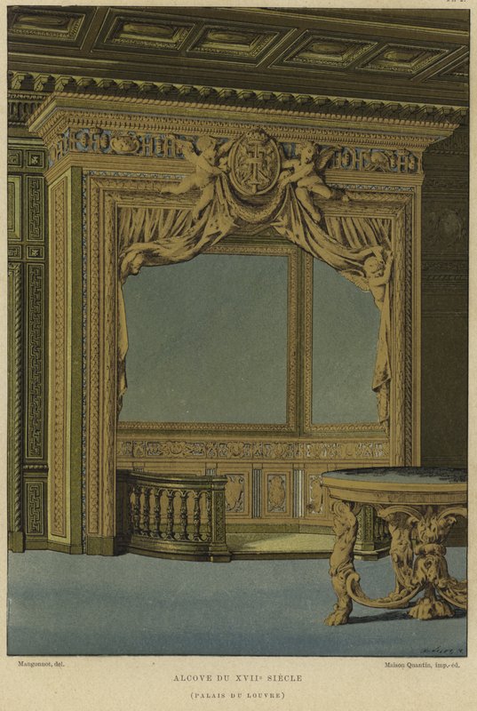 Alcôve, Palais du Louvre, Paris, 17e siècle - French School