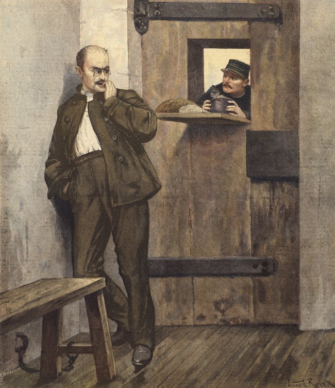 Alfred Dreyfus dans sa cellule de prison - French School