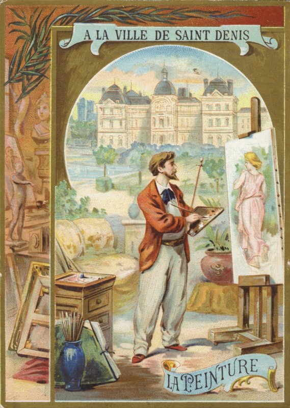 Artiste peignant une image de femme - French School