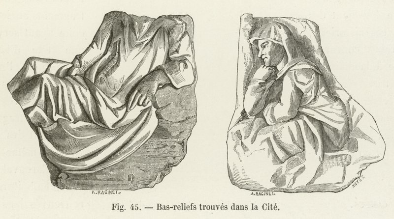 Bas-reliefs trouvés dans la Cité - French School