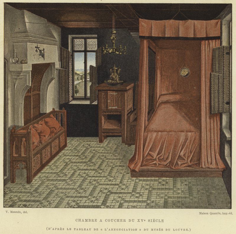 Chambre à coucher, 15e siècle - French School