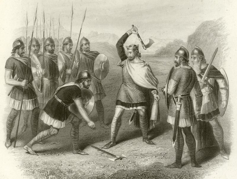 Clovis et son soldat rebelle, 487 - French School