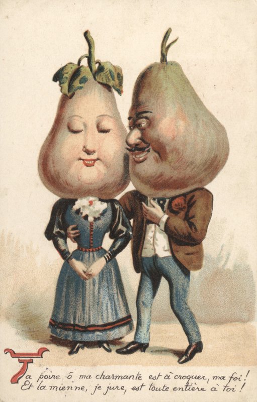 Couple avec des têtes de poire - French School