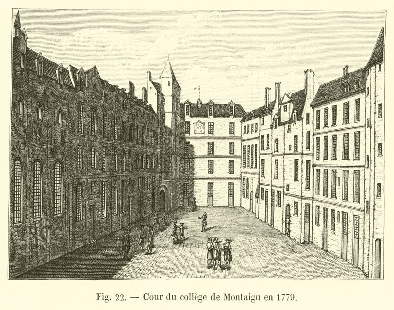 Cour du collège de Montaigu en 1779 - French School