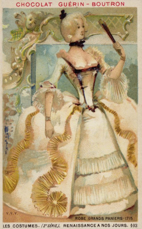 Robe à paniers larges, 1715 - French School