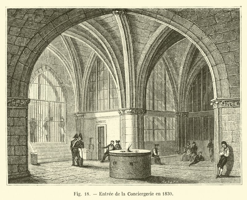 Entrée de la Conciergerie en 1830 - French School