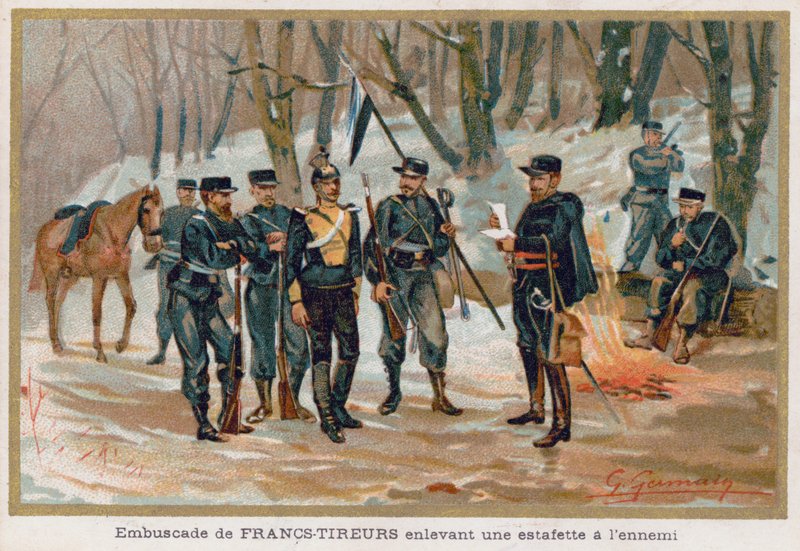 Francs-tireurs capturent un courrier ennemi - French School