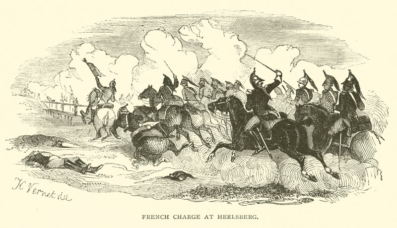 Charge française à Heilsberg (gravure) - French School