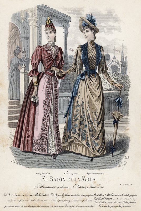 Planche de mode française, fin du XIXe siècle - French School