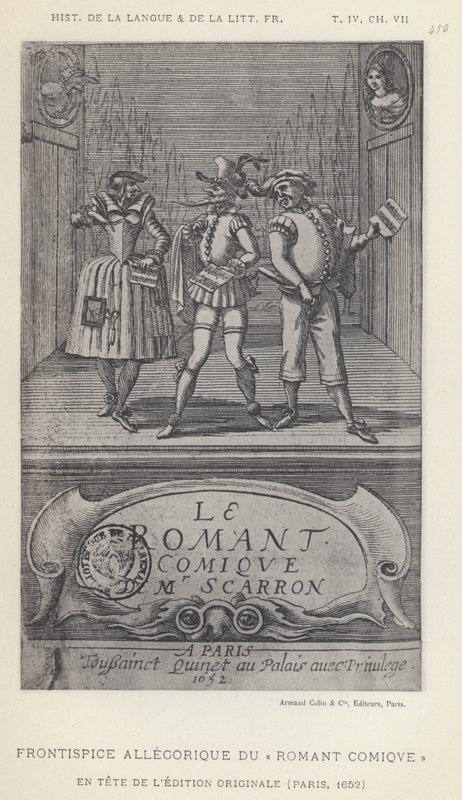 Frontispice allégorique du Roman comique - French School