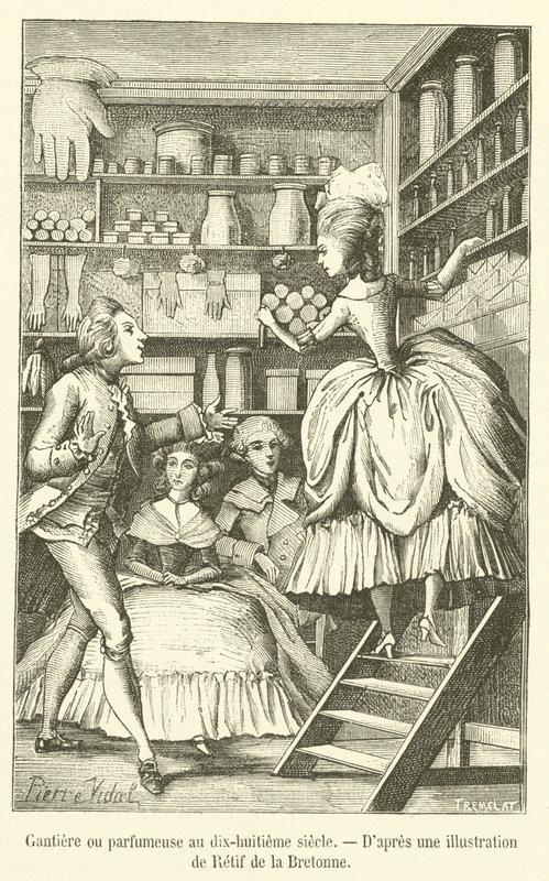 Gantière ou parfumeuse au dix-huitième siècle - French School