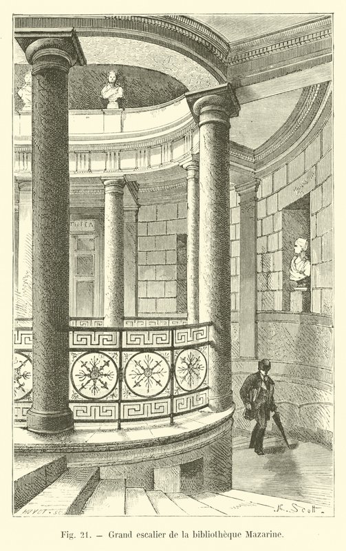 Grand escalier de la bibliothèque Mazarine - French School