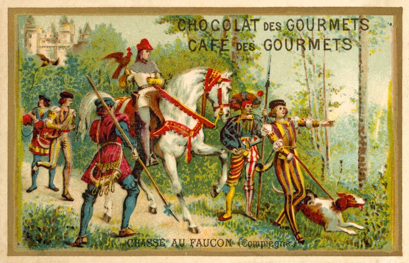 Chasse au faucon, Compiègne, France - French School