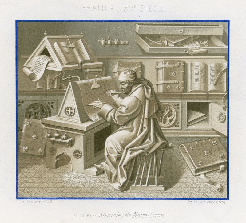 Jean Mielot dans le scriptorium - French School
