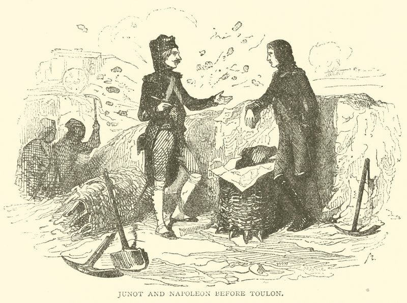 Junot et Napoléon devant Toulon (gravure) - French School