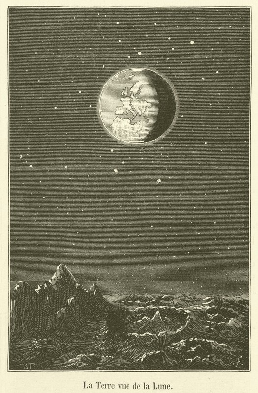 La Terre vue de la Lune - French School
