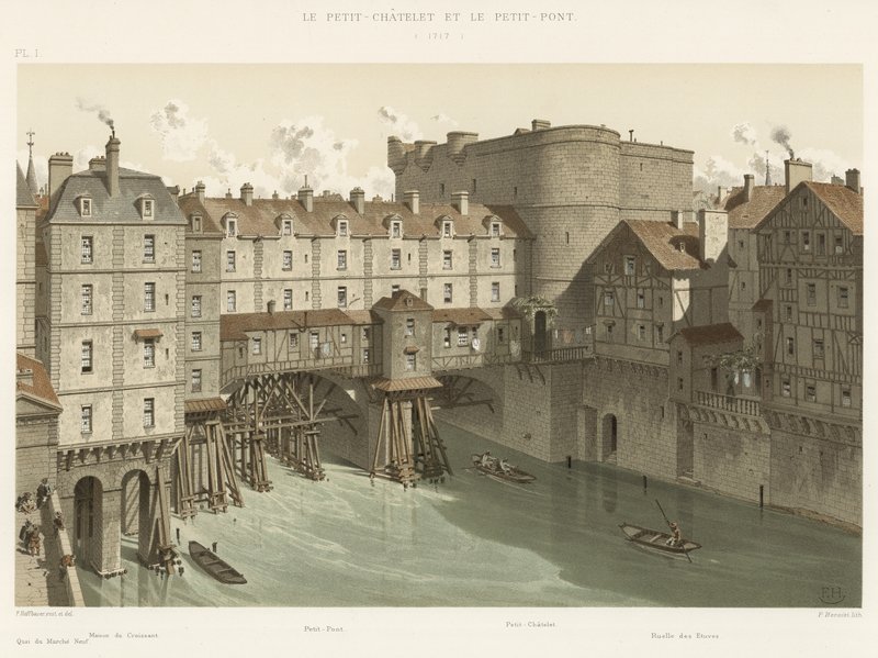 Le Petit-Châtelet et le Petit-Pont, 1717 - French School