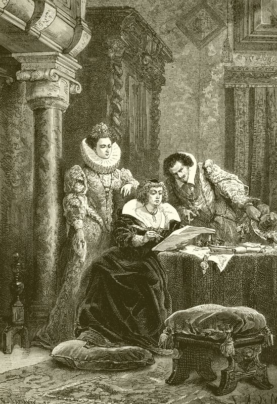 Marie de Médicis, Concini et Leonara Galigai - French School