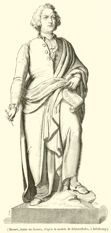 Mozart, statue en bronze - French School