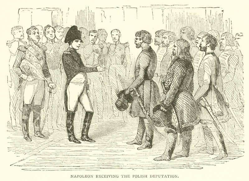 Napoléon recevant la députation polonaise (gravure) - French School