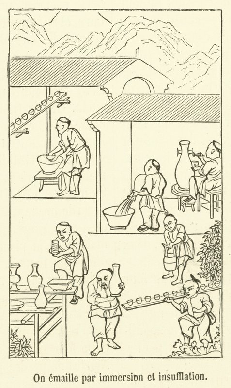 On émaille par immersion et insufflation - French School