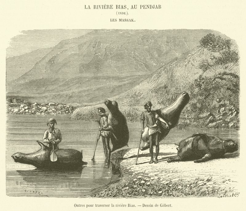 Outres pour traverser la rivière Bias - French School