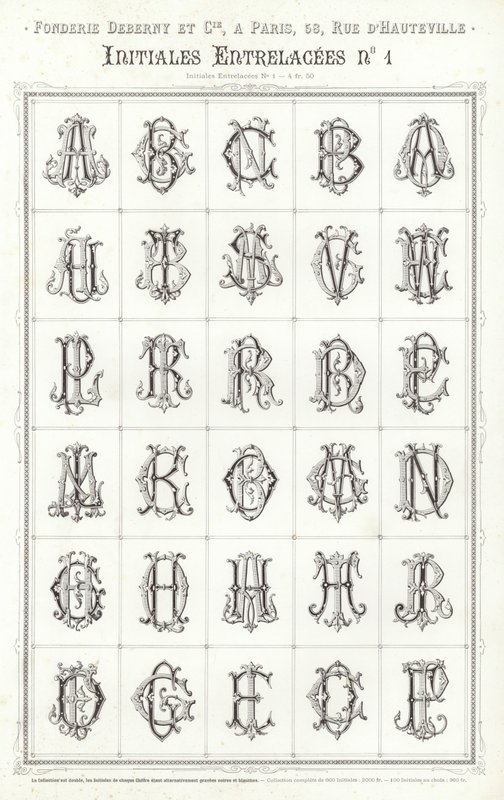 Page de Vignettes Typographiques - French School