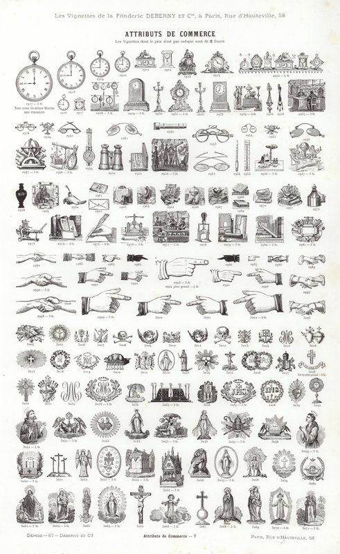 Page de Vignettes Typographiques - French School